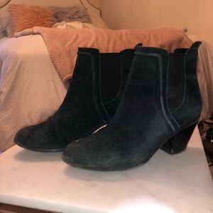 Black Suede Sam Edelman pull on booties